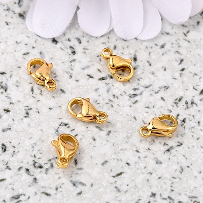 Polished 316 Surgical Stainless Steel Lobster Claw Clasps X-STAS-R072-13A-G-1