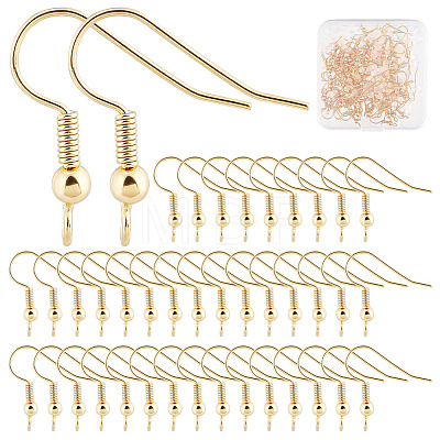 110Pcs Brass French Hooks with Coil and Ball KK-CN0002-35-1