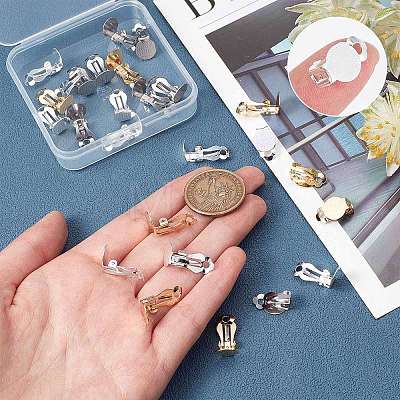 30Pcs 3 Colors 304 Stainless Steel Clip on Earring Pads STAS-SC0004-27-1