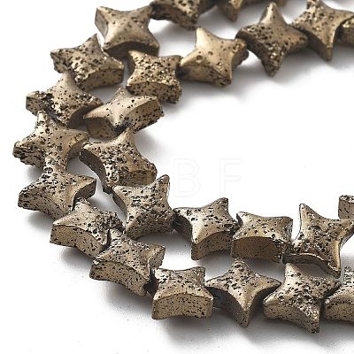 Electroplated Natural Lava Rock Beads Strands G-A251-C01-01B-1