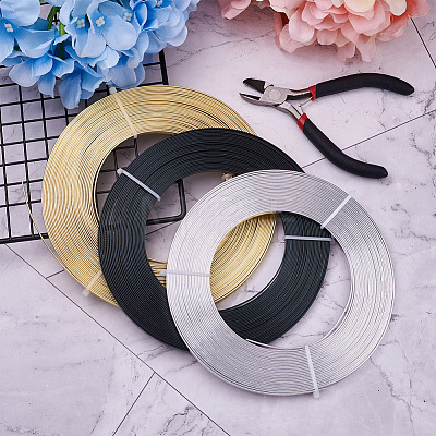 Fashewelry 3 Rolls 3 Colors Aluminum Wire AW-FW0001-02-1