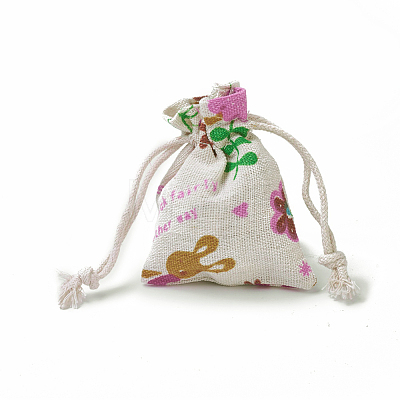 Bunny Burlap Packing Pouches ABAG-I001-7x9-09-1