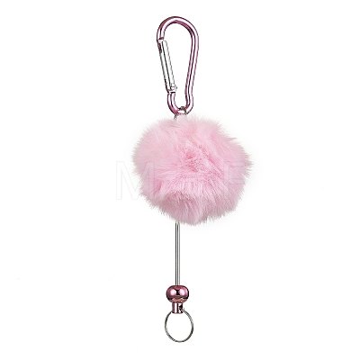 Aluminum Alloy Pom Pom Ball Beadable Keychain Bar HJEW-Q001-01A-1