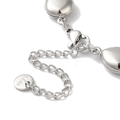 304 Stainless Steel Teardrop Link Chain Bracelets for Women BJEW-I315-07P-1