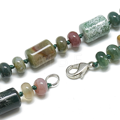 Natural Indian Agate Beaded Necklaces NJEW-S392-11-1