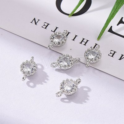 Flower Brass Micro Pave Cubic Zirconia Links LS-X-ZIRC-L054-09P-NR-1