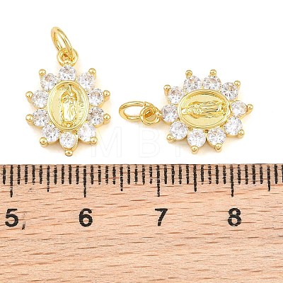 Brass Micro Pave Clear Cubic Zirconia Pendants CU-CBAB3AD-03G-01-1