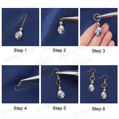 DIY Mixed Stone Earring Making Kit STAS-SC0017-43-1