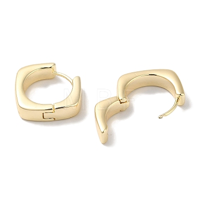 Rhombus Brass Hoop Earrings for Women EJEW-U008-07G-1