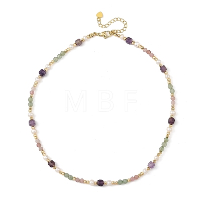 Gemstone & Natural Cultured Freshwater Pearl Beads Necklaces for Women NJEW-JN06518-03-1