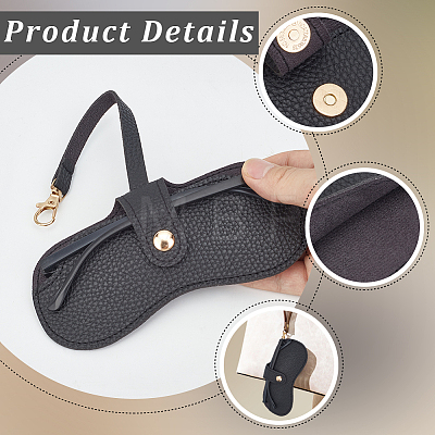 2Pcs 2 Colors Rectangle PU Leather Eyeglass Case AJEW-CN0006-95A-1