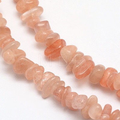 Chips Natural Sunstone Beads Strands G-N0164-54-1