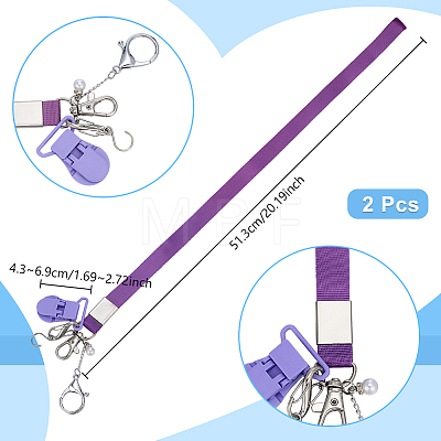 2Pcs Alloy & 304 Stainless Steel Clasps & ABS Plastic Pearl Beaded Zipper Helpers HJEW-PH02478-1