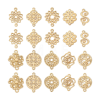 40Pcs 10 Style Baroque Style Zinc Alloy Connector Charms FIND-SW0001-19-1