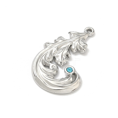 304 Stainless Steel Rhinestone Pendants STAS-L308-08P-1