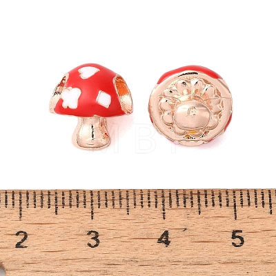 Rack Plating Alloy Enamel European Beads PALLOY-S189-48RG-1