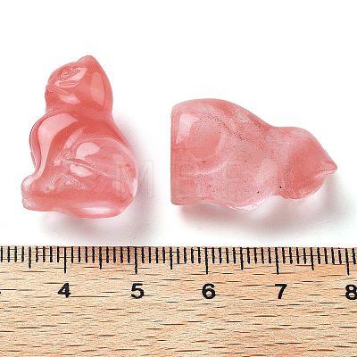 Cherry Quartz Glass Carved Figurines DJEW-L023-B06-1