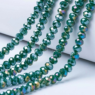 Electroplate Glass Beads Strands EGLA-A044-P8mm-B09-1