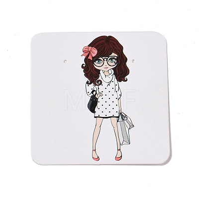 Square Paper Earring Display Cards CDIS-C004-02F-1