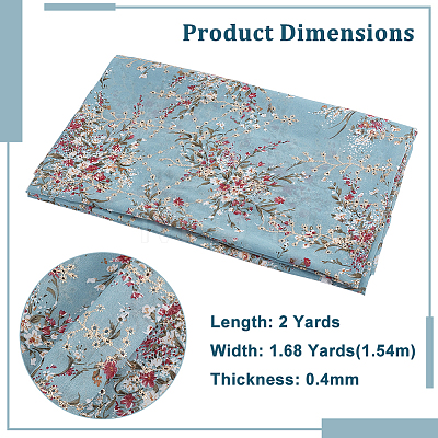 Embroidered Flowers Chiffon Fabric DIY-WH0308-386B-1