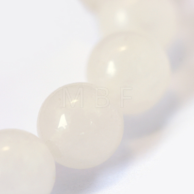 Natural White Jade Round Bead Strands X-G-E334-8mm-13-1