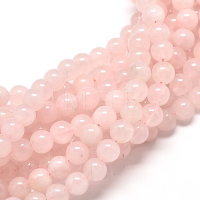 Natural Rose Quartz Round Bead Strands G-P072-05-4mm-1