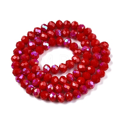 Electroplate Opaque Solid Color Glass Beads Strands EGLA-A044-P6mm-L15-1