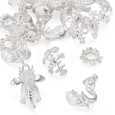 20Pcs 4 Styles Alloy Bead Caps & Pendant Cabochons Settings FIND-TA0010-07-1