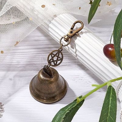 Iron Bell Pendant Decoration HJEW-JM02277-1