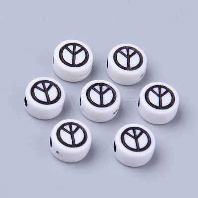 Opaque White Acrylic Beads MACR-S273-42A-1