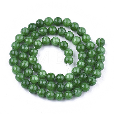 Natural Dyed Yellow Jade Gemstone Bead Strands X-G-R271-10mm-Y13-1