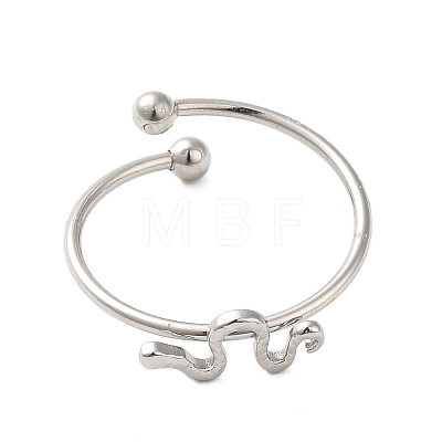 304 Stainless Steel Open Cuff Ring RJEW-M167-07P-1