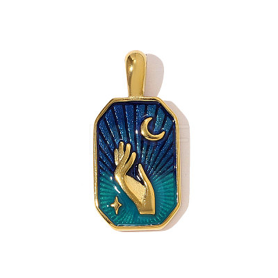 304 Stainless Steel Enamel Pendants STAS-OY008-04G-1