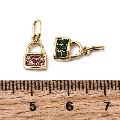 12Pcs 304 Stainless Steel Micro Pave Cubic Zirconia Charms STAS-B133-03G-1