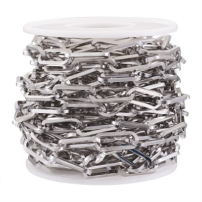 304 Stainless Steel Paperclip Chains STAS-R100-38-1
