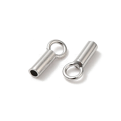 Rhodium Plated 925 Sterling Silver Cord Ends STER-P055-01A-P-1