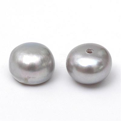 Flat Round Natural Cultured Freshwater Pearl Beads PEAR-R015-49-1
