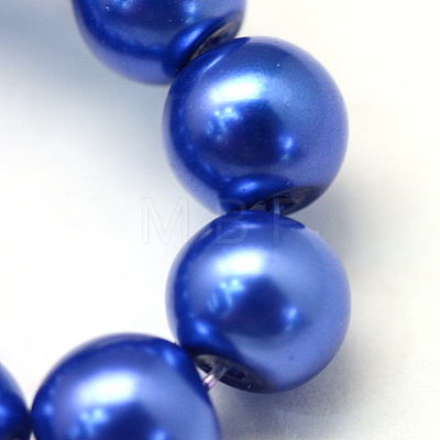 Baking Painted Pearlized Glass Pearl Round Bead Strands X-HY-Q330-8mm-28-1