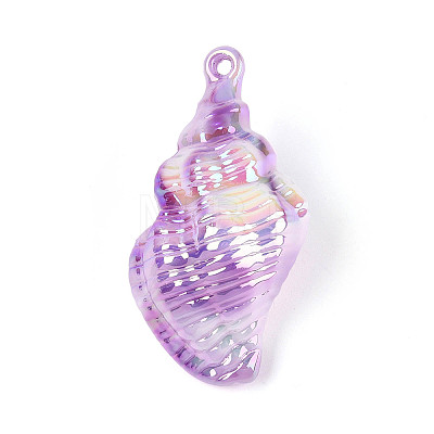 UV Plating Opaque Acrylic Shell Shape Big Pendants SACR-T018-35D-1