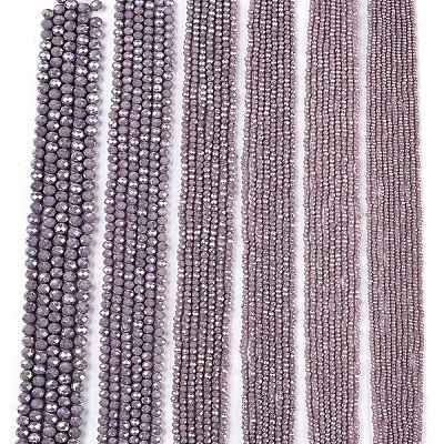 Electroplate Glass Beads Strands EGLA-A044-P6mm-B13-1