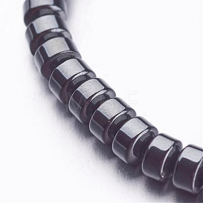 Non-magnetic Synthetic Hematite Beaded Stretch Bracelets BJEW-F228-01-1