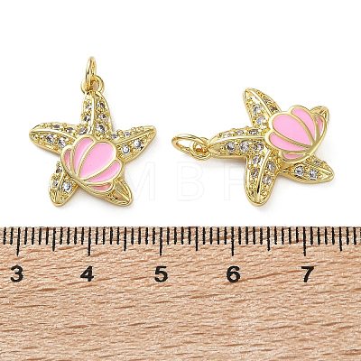 Brass Micro Pave Clear Cubic Zirconia Pendants KK-D221-08G-01-1