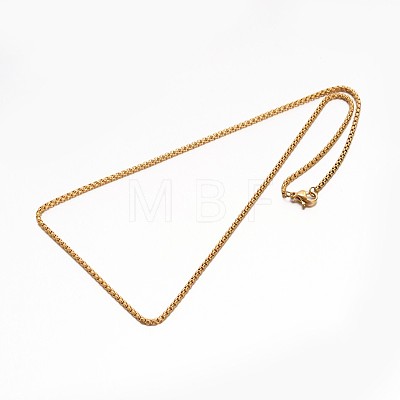 304 Stainless Steel Box Chain Necklaces NJEW-E026-11-1