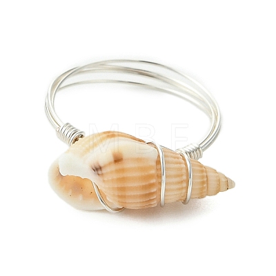 Natural Spiral Shell Finger Rings RJEW-TA00172-02-1