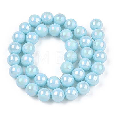 Electroplate Opaque Glass Beads Strands GLAA-T032-P6mm-AB10-1