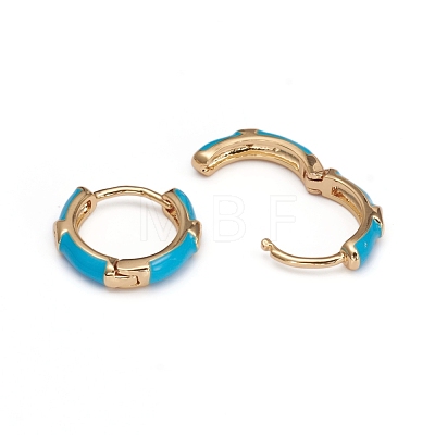 Brass Micro Pave Clear Cubic Zirconia Huggie Hoop Earrings EJEW-I240-02D-1