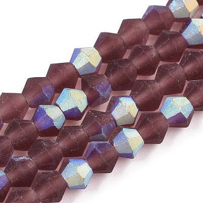 Imitate Austrian Crystal Bicone Frosted Glass Beads Strands LS-EGLA-A039-T6mm-MB05-1