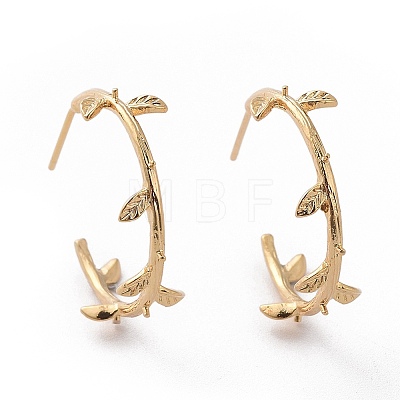 Brass Stud Earring Findings X-KK-T038-302G-1