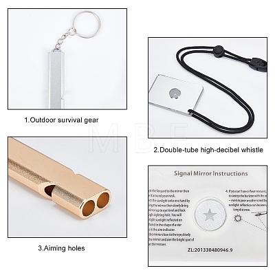  4Pcs Aluminum Alloy Double Frequency Whistles FIND-NB0002-98-1