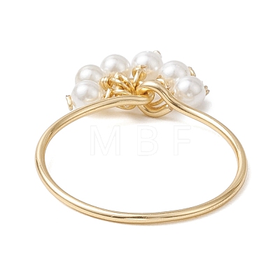 Round Shell Pearl Finger Rings RJEW-TA00156-1